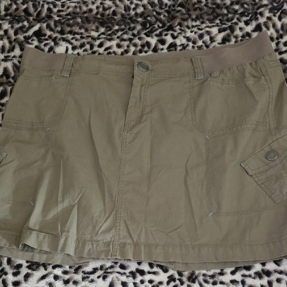 Lane Bryant Olive Cotton Mini Skirt Size 20